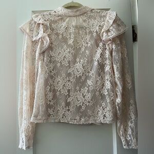 Express Floral Lace Blouse in Light Pink